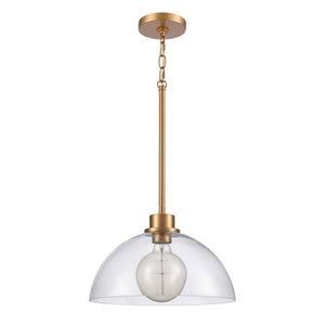 Atlas Julian 14'' Wide 1-Light Pendant - Stylish Glass Dome for Modern Spaces, Perfect for Entryways & More Brushed Gold CL11786-GD