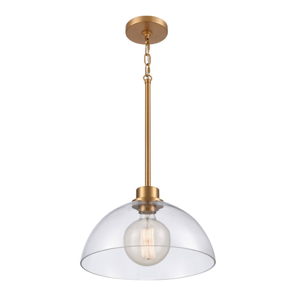 Atlas Julian 14'' Wide 1-Light Pendant - Stylish Glass Dome for Modern Spaces, Perfect for Entryways & More Brushed Gold CL11786-GD
