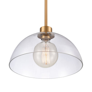 Atlas Julian 14'' Wide 1-Light Pendant - Stylish Glass Dome for Modern Spaces, Perfect for Entryways & More Brushed Gold CL11786-GD