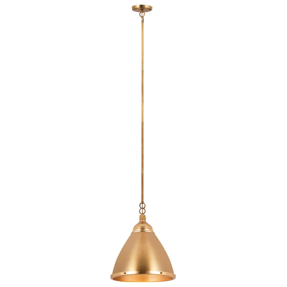 Atlas Katelyn 15" Wide Industrial Pendant Light - Modern Elegance for Kitchens, Dining Areas, and Entryways Satin Brass CL11787-BS
