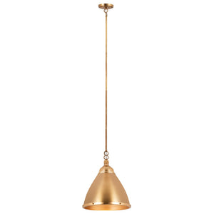 Atlas Katelyn 15" Wide Industrial Pendant Light - Modern Elegance for Kitchens, Dining Areas, and Entryways Satin Brass CL11787-BS