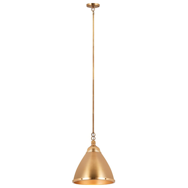 Atlas Katelyn 15" Wide Industrial Pendant Light - Modern Elegance for Kitchens, Dining Areas, and Entryways Satin Brass CL11787-BS