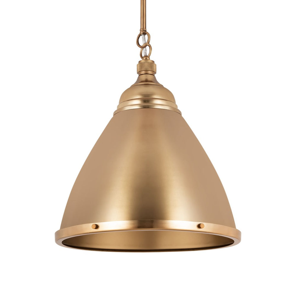 Atlas Katelyn 15" Wide Industrial Pendant Light - Modern Elegance for Kitchens, Dining Areas, and Entryways Satin Brass CL11787-BS