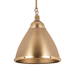 Atlas Katelyn 15" Wide Industrial Pendant Light - Modern Elegance for Kitchens, Dining Areas, and Entryways Satin Brass CL11787-BS