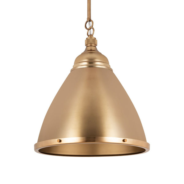 Atlas Katelyn 15" Wide Industrial Pendant Light - Modern Elegance for Kitchens, Dining Areas, and Entryways Satin Brass CL11787-BS