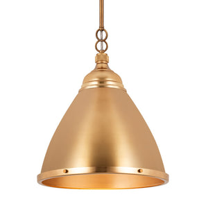 Atlas Katelyn 15" Wide Industrial Pendant Light - Modern Elegance for Kitchens, Dining Areas, and Entryways Satin Brass CL11787-BS