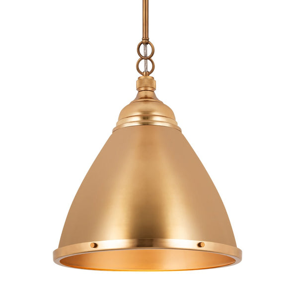 Atlas Katelyn 15" Wide Industrial Pendant Light - Modern Elegance for Kitchens, Dining Areas, and Entryways Satin Brass CL11787-BS