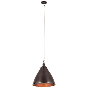 Atlas Katelyn 15" Wide Industrial Pendant Light - Modern Elegance for Kitchens, Dining Areas, and Entryways Dark Bronze CL11787-BZ