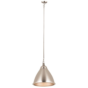 Atlas Katelyn 15" Wide Industrial Pendant Light - Modern Elegance for Kitchens, Dining Areas, and Entryways Brushed Steel CL11787-SV