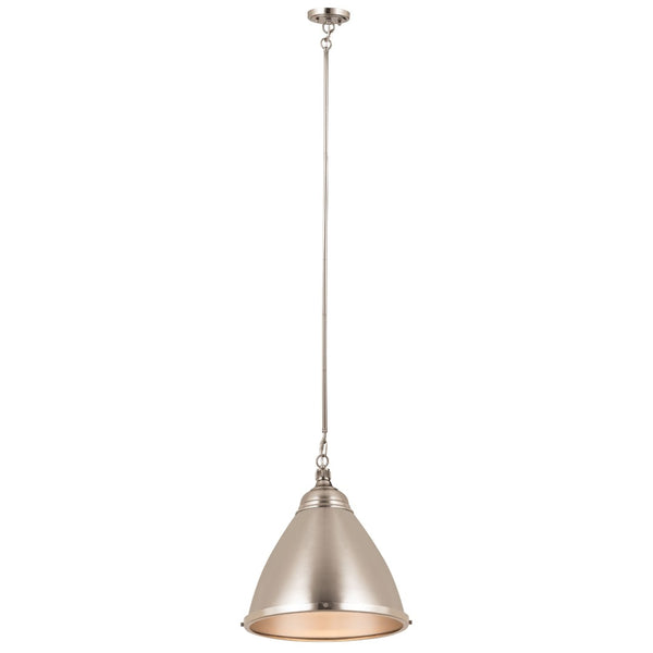 Atlas Katelyn 15" Wide Industrial Pendant Light - Modern Elegance for Kitchens, Dining Areas, and Entryways Brushed Steel CL11787-SV