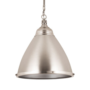 Atlas Katelyn 15" Wide Industrial Pendant Light - Modern Elegance for Kitchens, Dining Areas, and Entryways Brushed Steel CL11787-SV