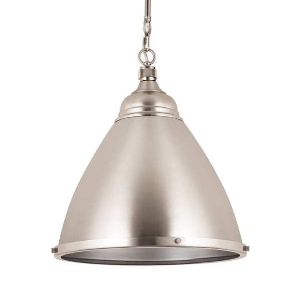 Atlas Katelyn 15" Wide Industrial Pendant Light - Modern Elegance for Kitchens, Dining Areas, and Entryways Brushed Steel CL11787-SV