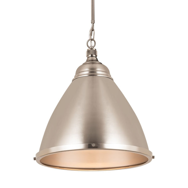 Atlas Katelyn 15" Wide Industrial Pendant Light - Modern Elegance for Kitchens, Dining Areas, and Entryways Brushed Steel CL11787-SV