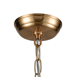 Atlas Kingdom 14'' Wide 4-Light Pendant - Vintage Aged Brass with White Shades for Elegant Illumination CL11788-BS