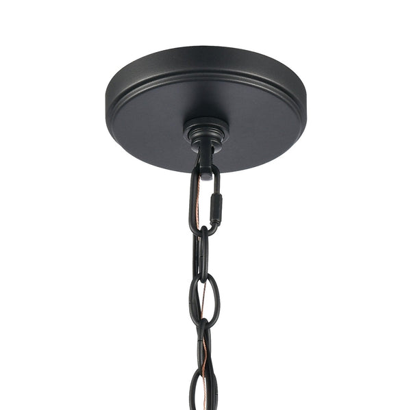 Atlas Kistler 12" Wide 1-Light Pendant - Charcoal Finish with Tapered Linen Shade for Modern Spaces CL11789-BK