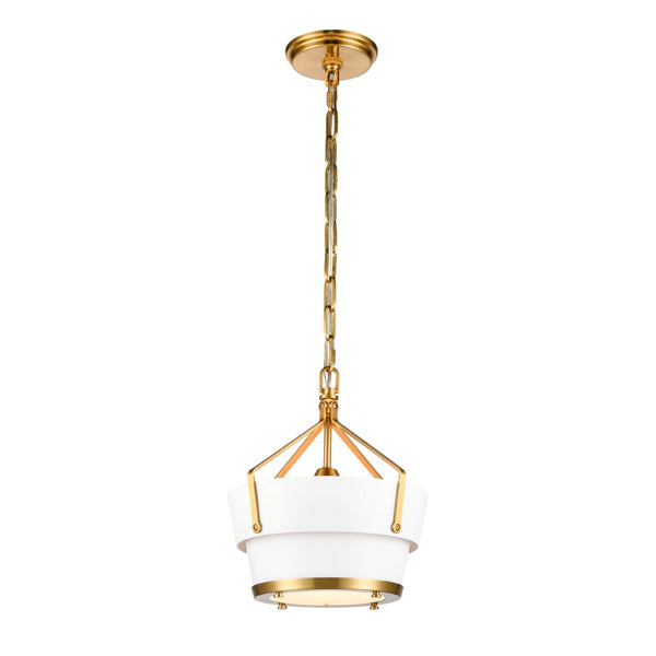 Atlas Marin Nautical-Inspired Pendant Light - Industrial Chic Design with Louvered Shade for Modern Spaces Satin Brass 10.5'' CL11794-BS