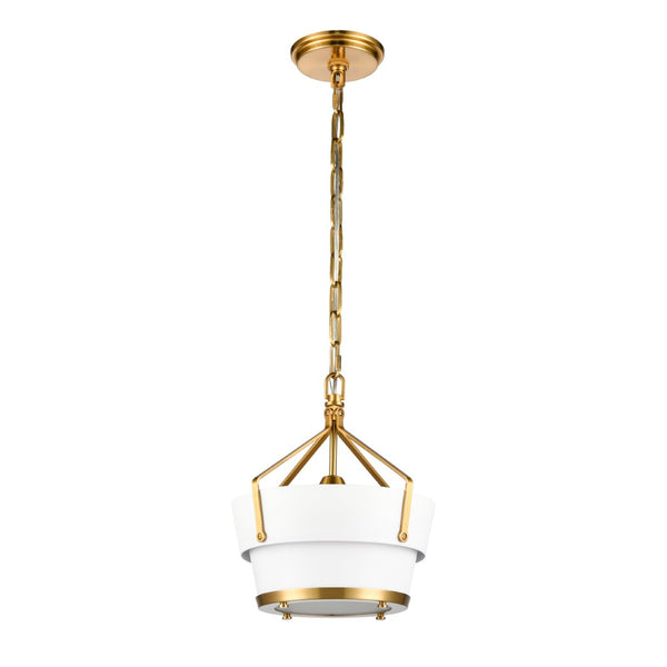 Atlas Marin Nautical-Inspired Pendant Light - Industrial Chic Design with Louvered Shade for Modern Spaces Satin Brass 10.5'' CL11794-BS
