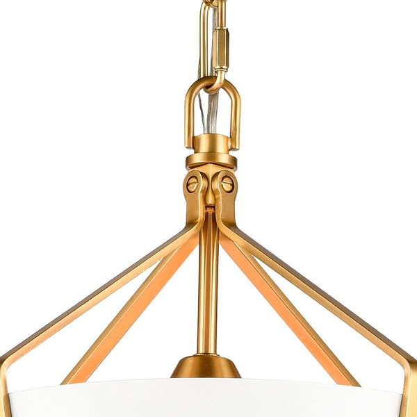 Atlas Marin Nautical-Inspired Pendant Light - Industrial Chic Design with Louvered Shade for Modern Spaces Satin Brass 10.5'' CL11794-BS