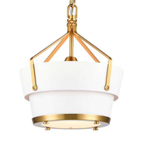Atlas Marin Nautical-Inspired Pendant Light - Industrial Chic Design with Louvered Shade for Modern Spaces Satin Brass 10.5'' CL11794-BS