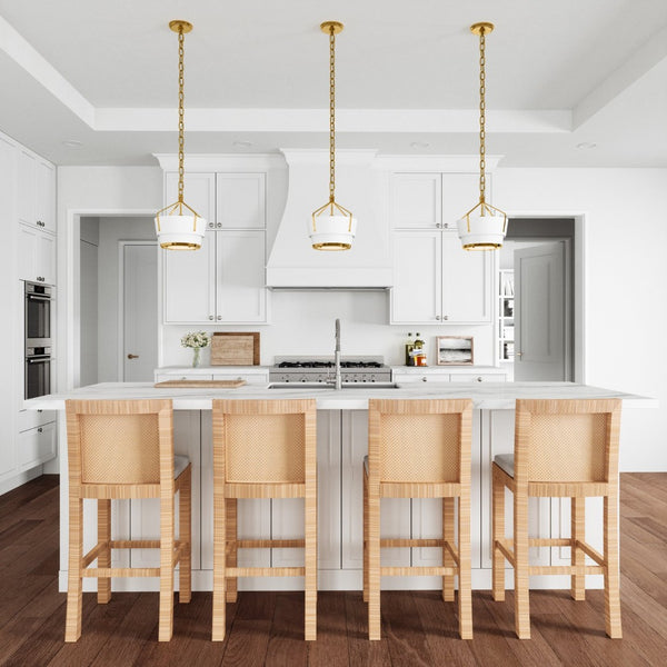 Atlas Marin Nautical-Inspired Pendant Light - Industrial Chic Design with Louvered Shade for Modern Spaces Satin Brass 10.5'' CL11794-BS