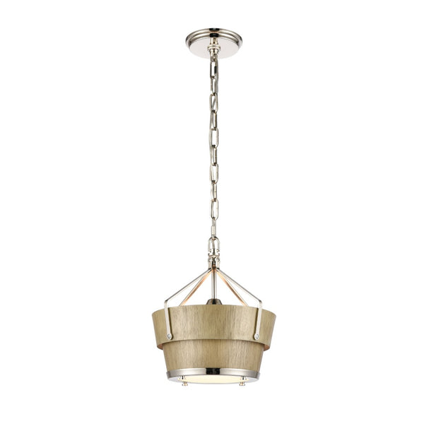 Atlas Marin Nautical-Inspired Pendant Light - Industrial Chic Design with Louvered Shade for Modern Spaces Polished Nickel CL11794-NK