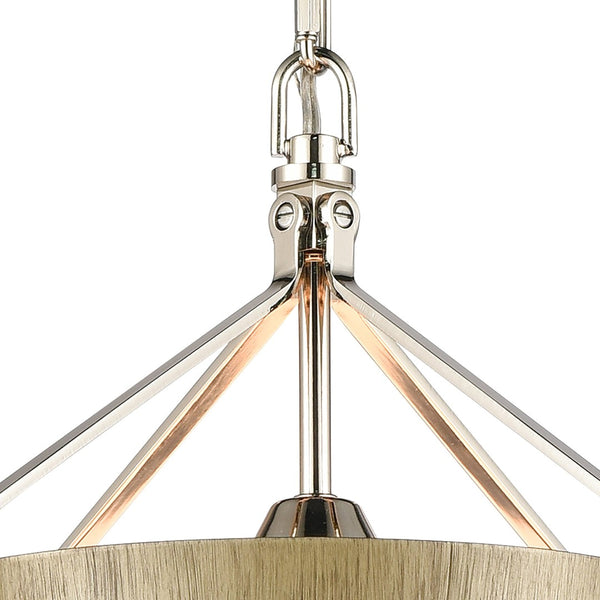 Atlas Marin Nautical-Inspired Pendant Light - Industrial Chic Design with Louvered Shade for Modern Spaces Polished Nickel CL11794-NK