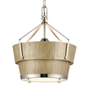 Atlas Marin Nautical-Inspired Pendant Light - Industrial Chic Design with Louvered Shade for Modern Spaces Polished Nickel CL11794-NK