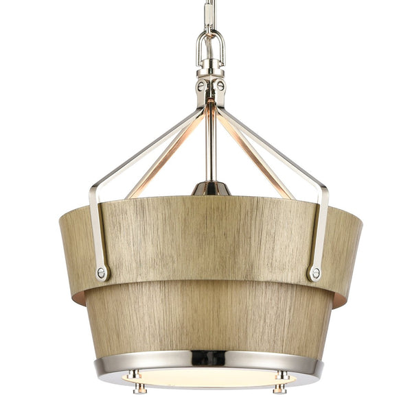 Atlas Marin Nautical-Inspired Pendant Light - Industrial Chic Design with Louvered Shade for Modern Spaces Polished Nickel CL11794-NK