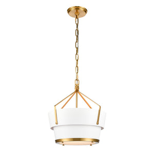 Atlas Marin Nautical-Inspired Pendant Light - Industrial Chic Design with Louvered Shade for Modern Spaces Satin Brass 14'' CL11795-BS