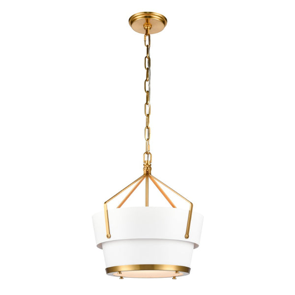 Atlas Marin Nautical-Inspired Pendant Light - Industrial Chic Design with Louvered Shade for Modern Spaces Satin Brass 14'' CL11795-BS
