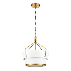 Atlas Marin Nautical-Inspired Pendant Light - Industrial Chic Design with Louvered Shade for Modern Spaces Satin Brass 14'' CL11795-BS