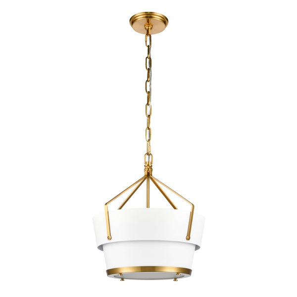 Atlas Marin Nautical-Inspired Pendant Light - Industrial Chic Design with Louvered Shade for Modern Spaces Satin Brass 14'' CL11795-BS