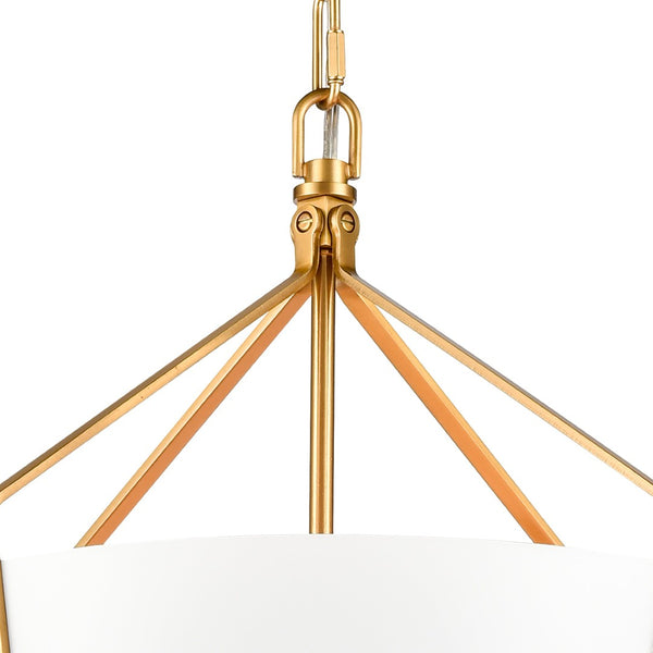 Atlas Marin Nautical-Inspired Pendant Light - Industrial Chic Design with Louvered Shade for Modern Spaces Satin Brass 14'' CL11795-BS
