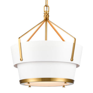 Atlas Marin Nautical-Inspired Pendant Light - Industrial Chic Design with Louvered Shade for Modern Spaces Satin Brass 14'' CL11795-BS