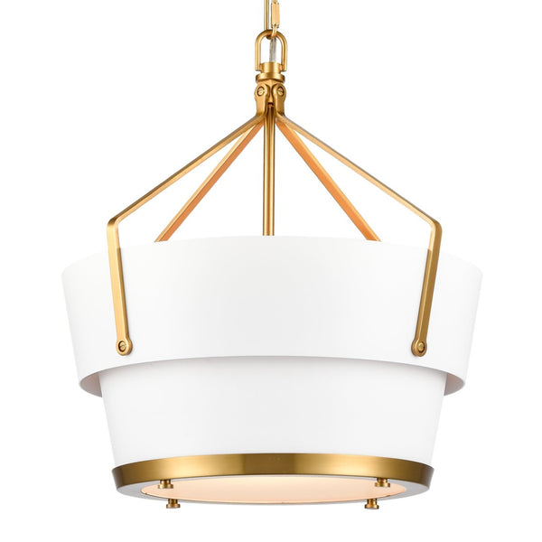Atlas Marin Nautical-Inspired Pendant Light - Industrial Chic Design with Louvered Shade for Modern Spaces Satin Brass 14'' CL11795-BS