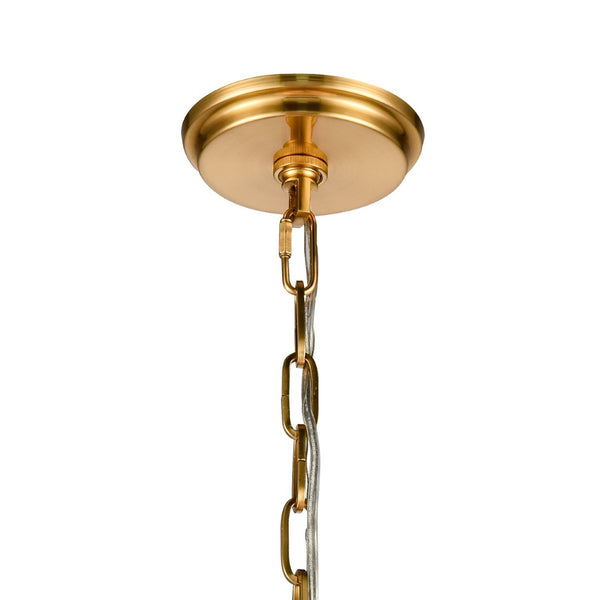 Atlas Marin Nautical-Inspired Pendant Light - Industrial Chic Design with Louvered Shade for Modern Spaces Satin Brass 14'' CL11795-BS