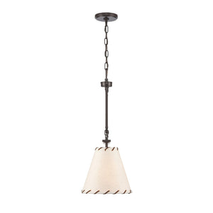 Atlas Marion 9" Wide 1-Light Pendant - Rustic Oil Rubbed Bronze Fixture with Textured Paper Shade CL11796-BZ