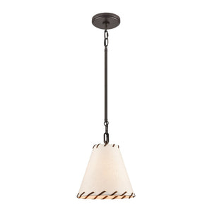 Atlas Marion 9" Wide 1-Light Pendant - Rustic Oil Rubbed Bronze Fixture with Textured Paper Shade CL11796-BZ