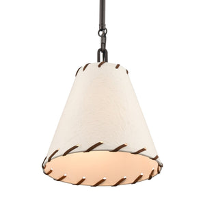 Atlas Marion 9" Wide 1-Light Pendant - Rustic Oil Rubbed Bronze Fixture with Textured Paper Shade CL11796-BZ