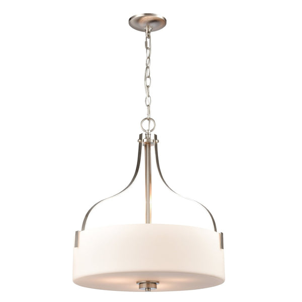 Atlas Market Square 18'' Wide 3-Light Pendant - Timeless Traditional Design for Inviting Indoor Spaces Brushed Nickel CL11797-NK
