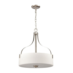 Atlas Market Square 18'' Wide 3-Light Pendant - Timeless Traditional Design for Inviting Indoor Spaces Brushed Nickel CL11797-NK