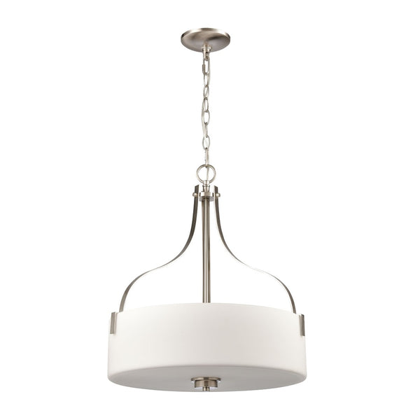 Atlas Market Square 18'' Wide 3-Light Pendant - Timeless Traditional Design for Inviting Indoor Spaces Brushed Nickel CL11797-NK
