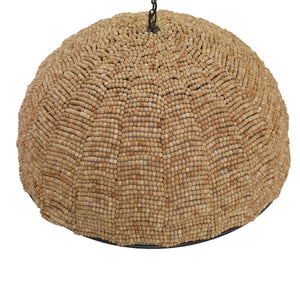 Atlas Martin Coastal-Inspired Pendant Light with Hand-Strung Mango Wood Beads for Modern Interiors Martin 30'' Wide 1-Light Pendant CL11798-NA