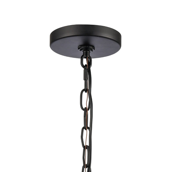 Atlas Mendoza 3-Light Pendant Fixture - Elegant Lantern Design with Clear Glass and Metal Accents for Home Matte Black CL11800-BK