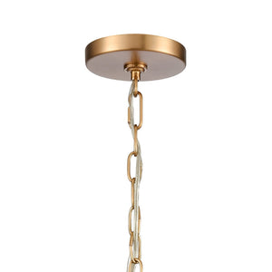 Atlas Mendoza 3-Light Pendant Fixture - Elegant Lantern Design with Clear Glass and Metal Accents for Home Brushed Gold CL11801-GD