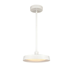 Atlas Nancy LED Pendant Light - Elegant Low-Profile Design with Soft Glass Diffuser for Modern Spaces Matte White 11.75'' CL11803-WH