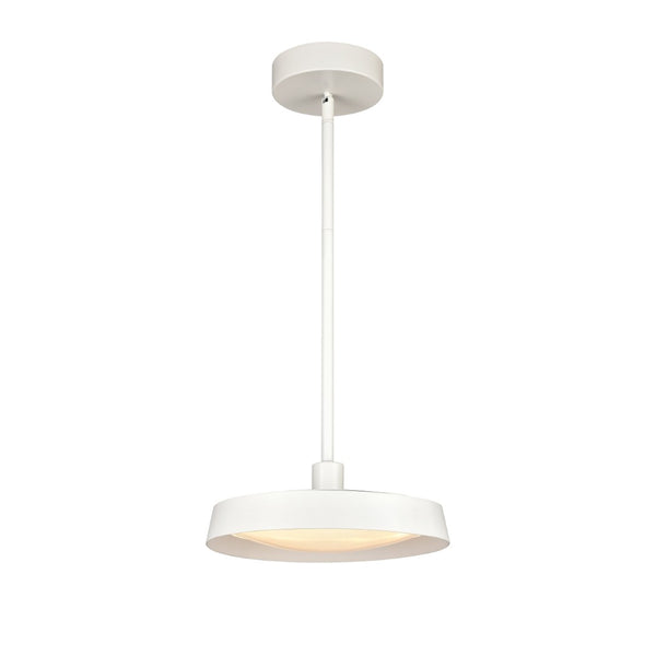 Atlas Nancy LED Pendant Light - Elegant Low-Profile Design with Soft Glass Diffuser for Modern Spaces Matte White 11.75'' CL11803-WH