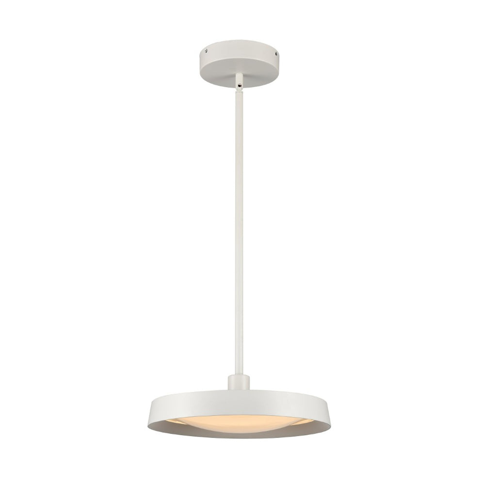 Atlas Nancy LED Pendant Light - Elegant Low-Profile Design with Soft Glass Diffuser for Modern Spaces Matte White 13.75'' CL11804-WH