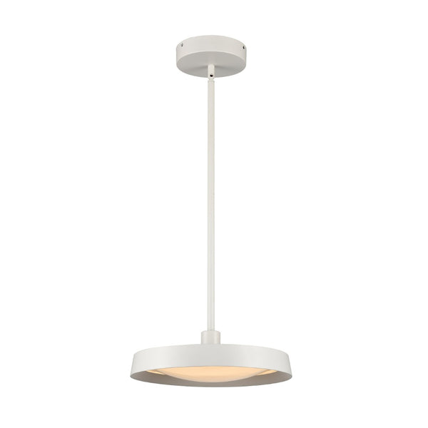 Atlas Nancy LED Pendant Light - Elegant Low-Profile Design with Soft Glass Diffuser for Modern Spaces Matte White 13.75'' CL11804-WH