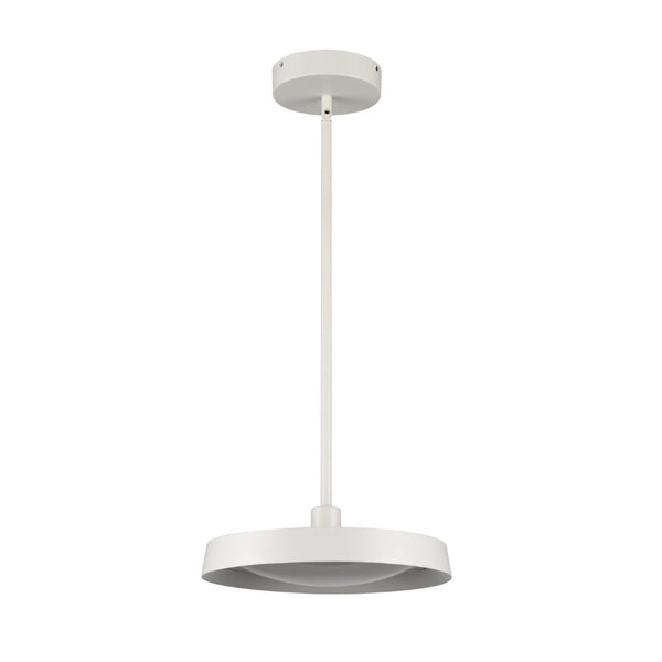 Atlas Nancy LED Pendant Light - Elegant Low-Profile Design with Soft Glass Diffuser for Modern Spaces Matte White 13.75'' CL11804-WH